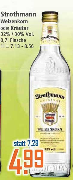 Strothmann Weizenkorn oder Kräuter 0,7l Flasche