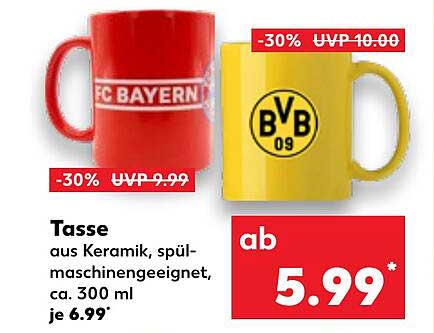 Tasse FC Bayern oder BVB 09 – 30% reduziert!