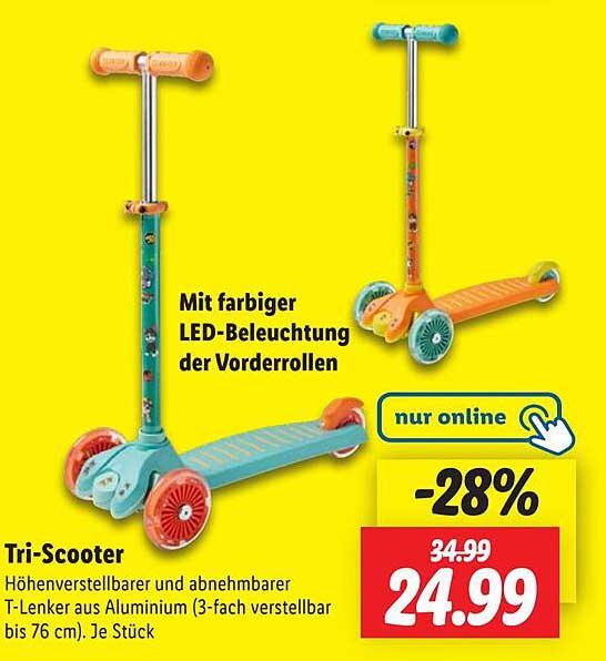 Tri-Scooter mit LED-Beleuchtung