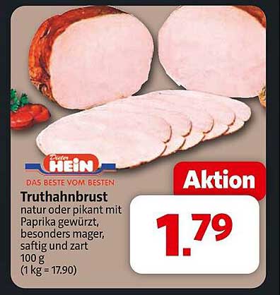 Truthahnbrust natur oder pikant mit Paprika gewürzt