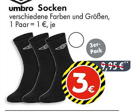 umbro Socken 3er-Pack - nur 3 €