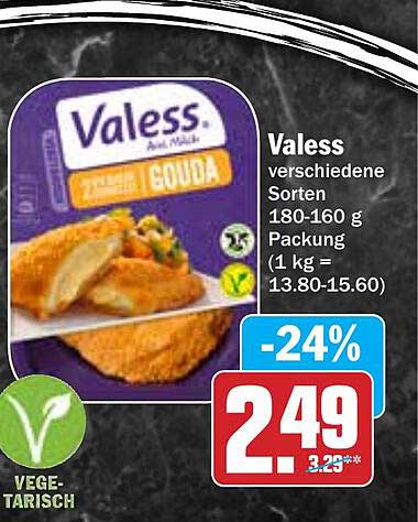 Valess verschiedene Sorten 180-160 g Packung