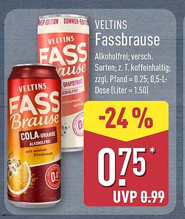 Veltins Fassbrause alkoholfrei - Erfrischung pur!