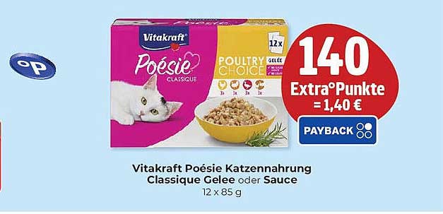 Vitakraft Poésie Katzennahrung Classique Gelee oder Sauce 12 x 85 g