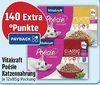 Vitakraft Poesie Katzennahrung je 12x85g Packung