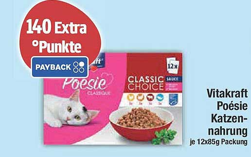 Vitakraft Poesie Katzennahrung je 12x85g Packung