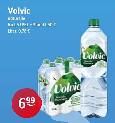 Volvic naturell 6 x 1,5 l PET + Pfand 1,50 €
