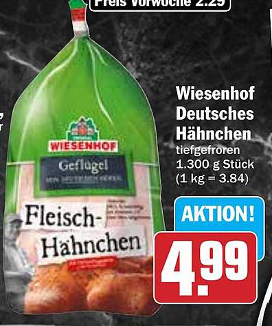 Wiesenhof Deutsches Hähnchen tiefgefroren - 1.300 g Stück