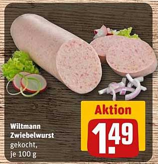 Wiltmann Zwiebelwurst, gekocht, je 100 g