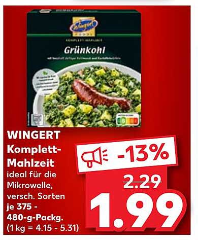 WINGERT Komplett-Mahlzeit Grünkohl 480-g-Packung