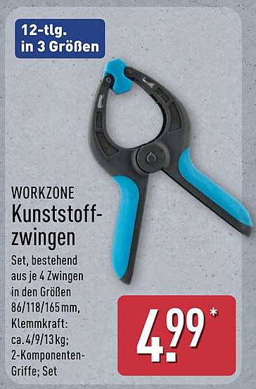 WORKZONE Kunststoffzwingen 12-tlg. in 3 Größen