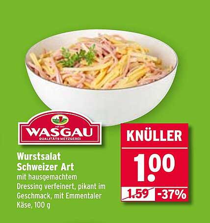 Wurstsalat Schweizer Art mit hausgemachtem Dressing, 100 g