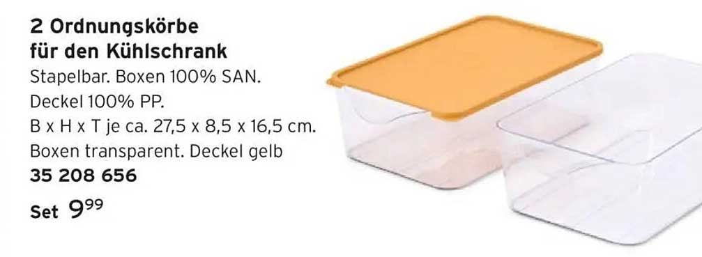 2 Ordungskörbe für den Kühlschrank