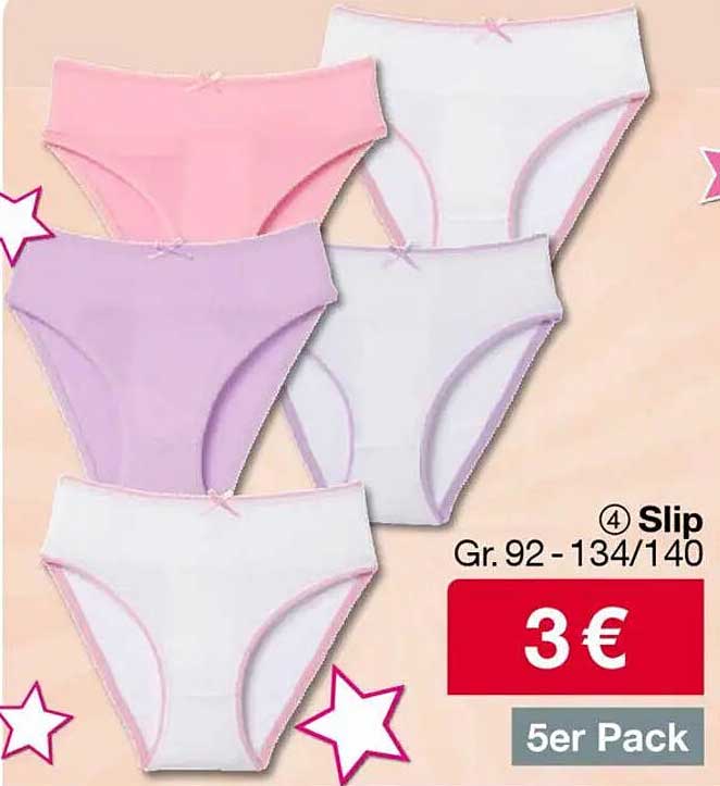 5er Pack Slips in verschiedenen Farben für Kinder