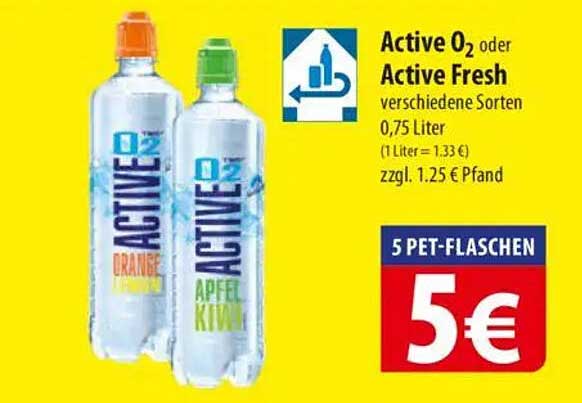 Active O₂ oder Active Fresh - 0,75 Liter, verschiedene Sorten