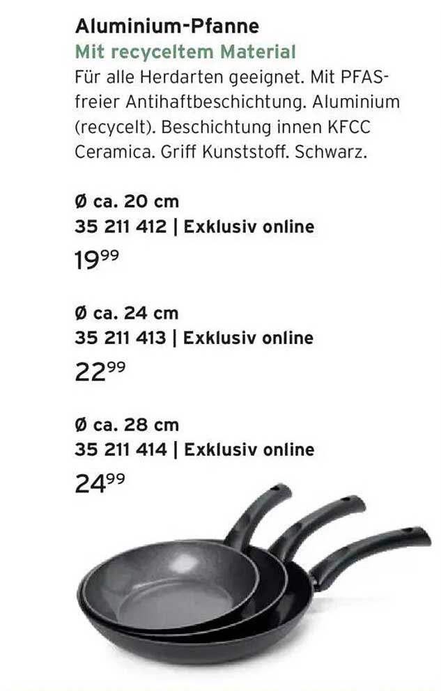 Aluminium-Pfanne mit recyceltem Material