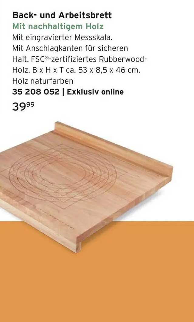 Back- und Arbeitsbrett mit nachhaltigem Holz