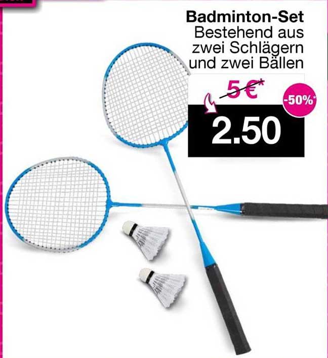Badminton-Set - Bestehend aus zwei Schlägern und zwei Bällen
