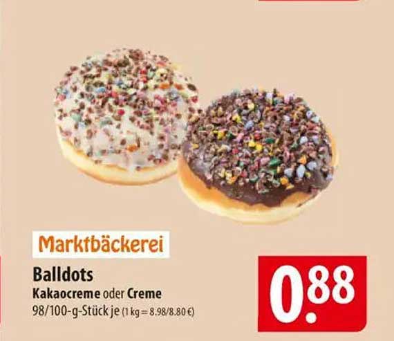 Balldots mit Kakaocreme oder Creme