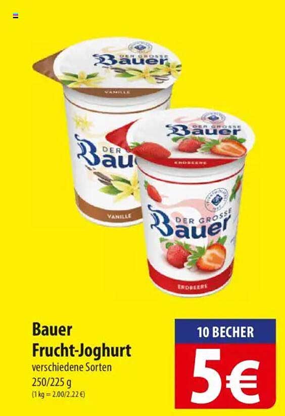 Bauer Frucht-Joghurt - verschiedene Sorten