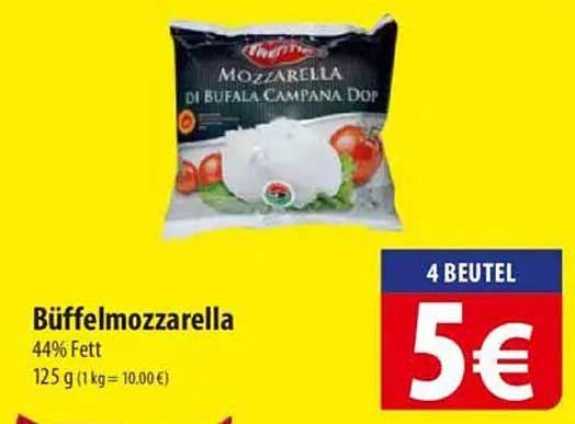 Büffelmozzarella 44% Fett - 4 Beutel für nur 5 €