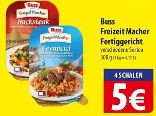 Buss Freizeit Macher Fertiggericht - verschiedene Sorten