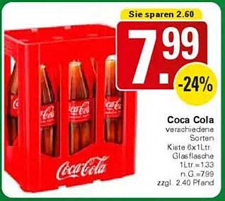 Coca Cola Kiste 6x1L Glasflasche