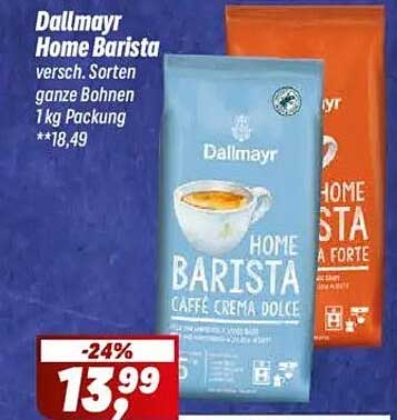 Dallmayr Home Barista - verschiedene Sorten ganze Bohnen 1 kg Packung