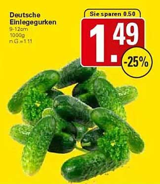 Deutsche Einlegegurken 9-12cm