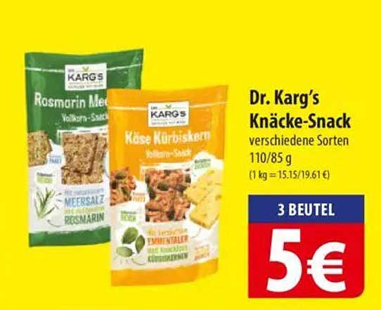 Dr. Karg's Knäcke-Snack - verschiedene Sorten