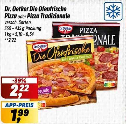 Dr. Oetker Die Ofenfrische Pizza oder Pizza Tradizionale - Verschiedene Sorten