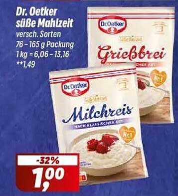 Dr. Oetker süße Mahlzeit verschiedene Sorten