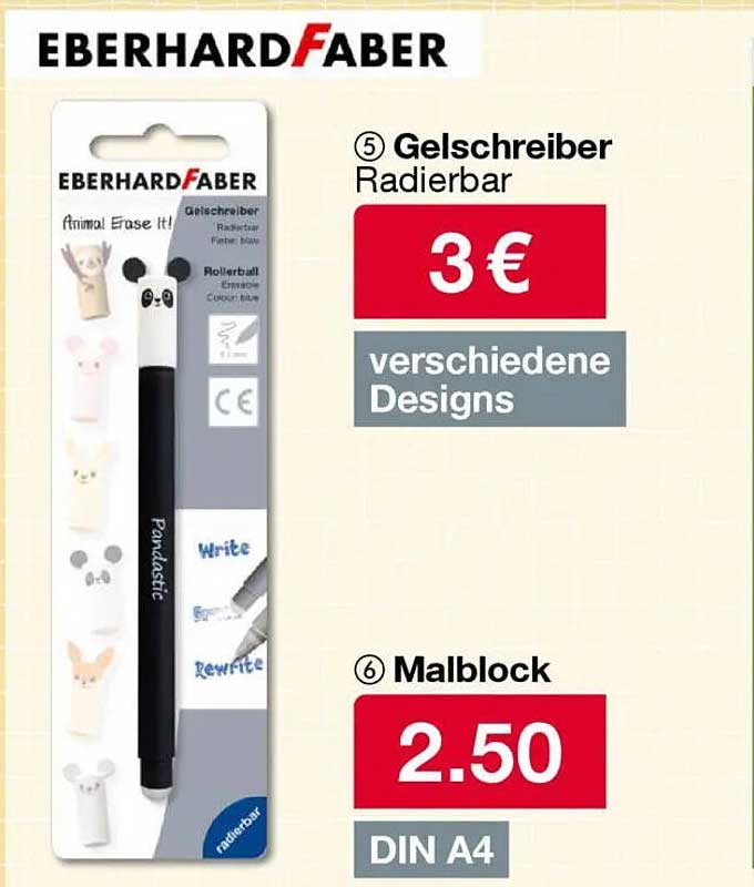 Eberhard Faber Gelschreiber Radierbar - verschiedene Designs