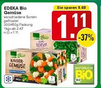 EDEKA Bio Gemüse - verschiedene Sorten gefrostet