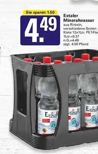 Extaler Mineralwasser aus Rinteln, 12 x 1 Ltr. Kiste