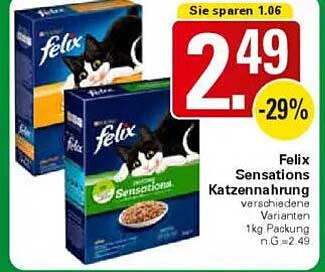 Felix Sensations Katzennahrung – verschiedene Varianten 1kg