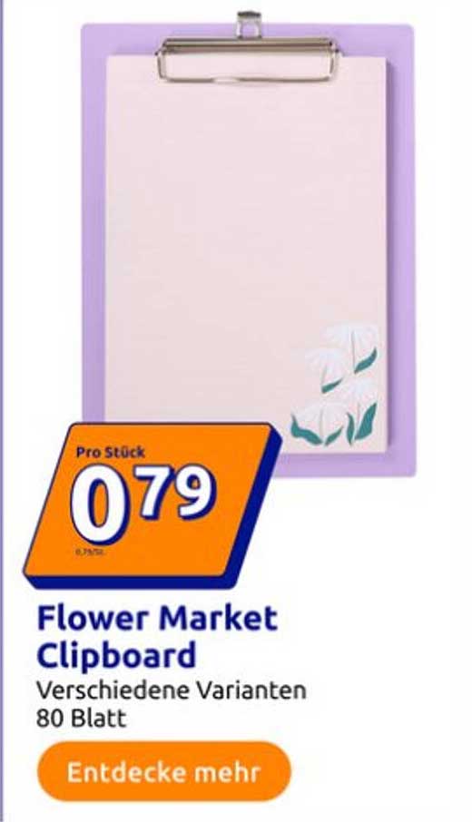 Flower Market Clipboard – Verschiedene Varianten, 80 Blatt
