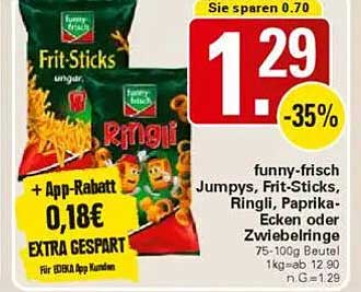 Funny-Frisch Snacks: Frit-Sticks und Ringli - 35% Rabatt