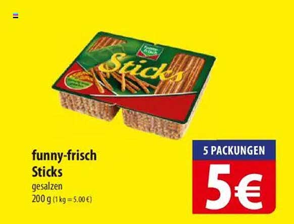 funny-frisch Sticks gesalzen, 200 g (5 Packungen)