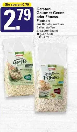 Gerstoni Gourmet Gerste oder Fitness-Flocken 375g/500g