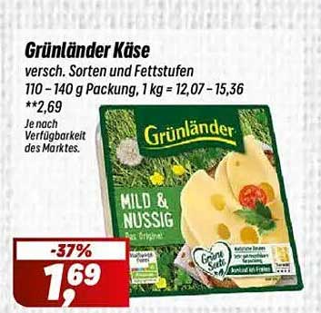 Grünländer Käse - Verschiedene Sorten und Fettstufen
