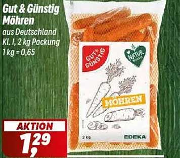 Gut & Günstig Möhren aus Deutschland - 2 kg Packung