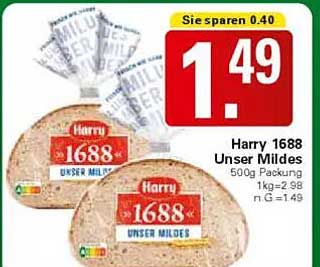 Harry 1688 Unser Mildes - 500g Packung