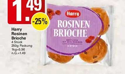 Harry Rosinen Brioche 4 Stück 250g - jetzt nur 1,49€!