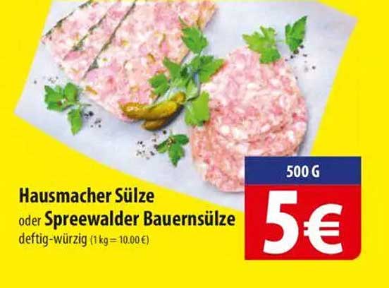 Hausmacher Sülze oder Spreewalder Bauernsülze, 500 g für 5 €