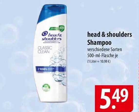 head & shoulders Shampoo verschiedene Sorten 500-ml-Flasche je