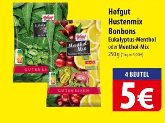 Hofgut Hustenmix Bonbons Eukalyptus-Menthol oder Menthol-Mix