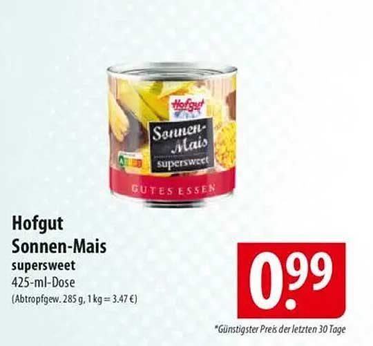 Hofgut Sonnen-Mais supersweet 425-ml-Dose