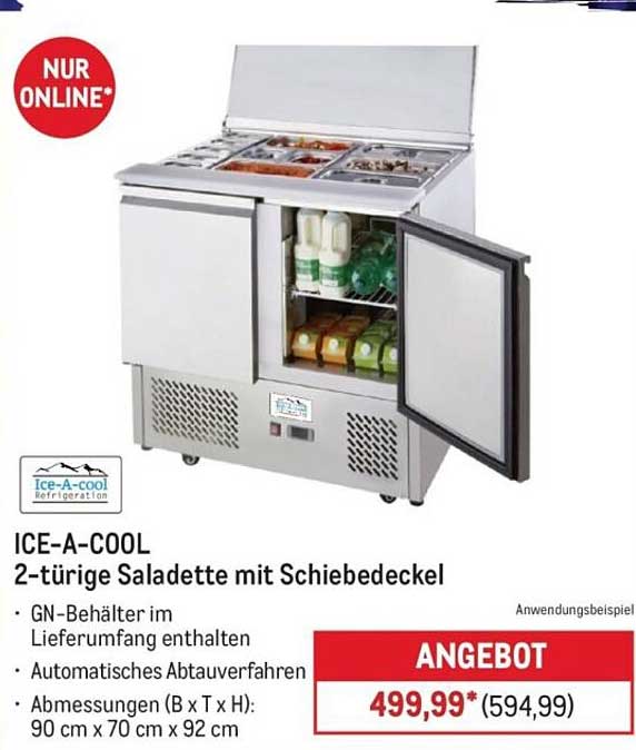 ICE-A-COOL 2-türige Saladette mit Schiebedeckel