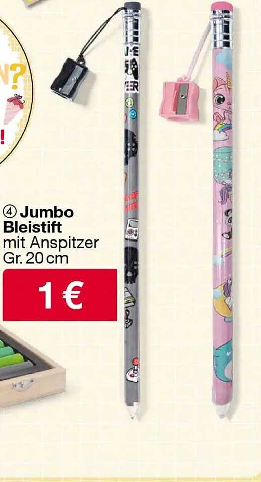 Jumbo Bleistift mit Anspitzer Gr. 20 cm